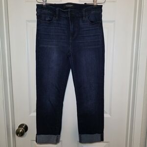 Liverpool dohney dark wash cropped jeans rolled hem size 8